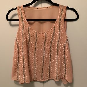 Blush pink beaded tank